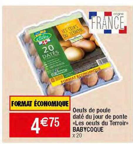 œufs de poule daté du jour de ponte "les œufs du terroir" babycoque