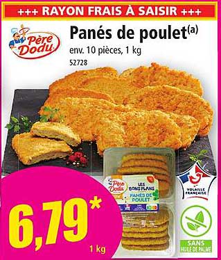panés de poulet père dodu