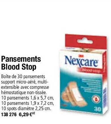 pansements blood stop nexcare