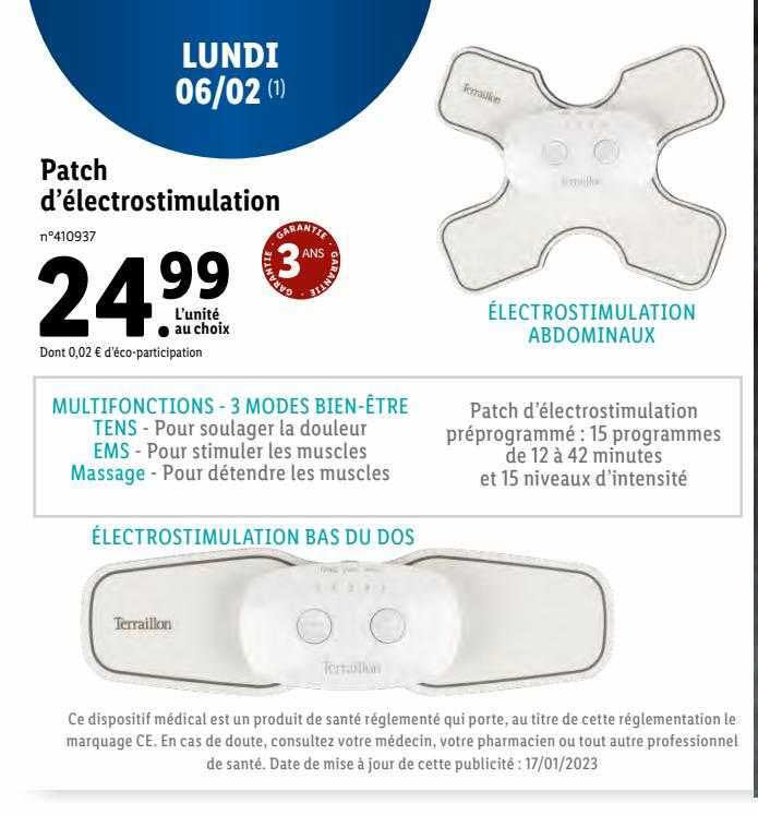 patch d'électrostimulation