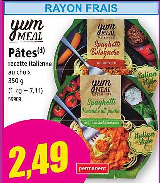 pâtes yum meal