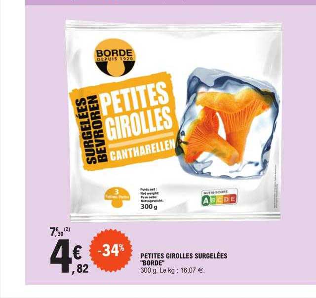 petites girolles surgelées "borde"