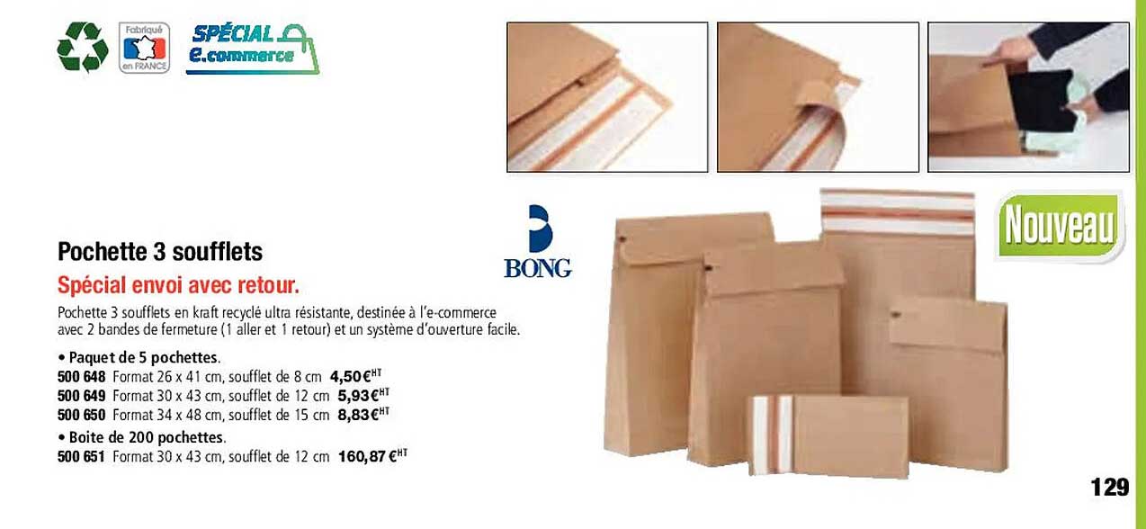 pochette 3 soufflets bong