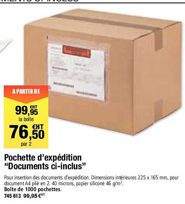 pochette d'expédition "documents ci-inclus"