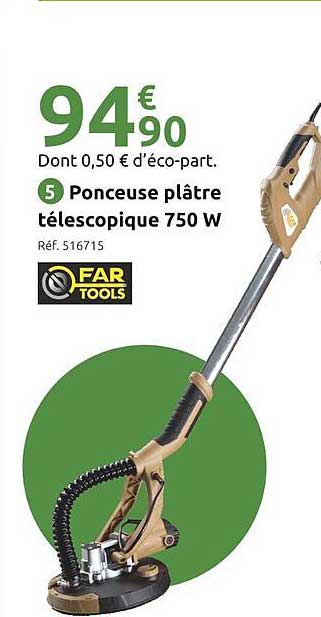 Ponceuse Plâtre Télescopique 750 W Far Tools