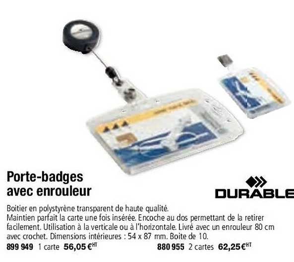 Porte-badges Avec Enrouleur Durable
