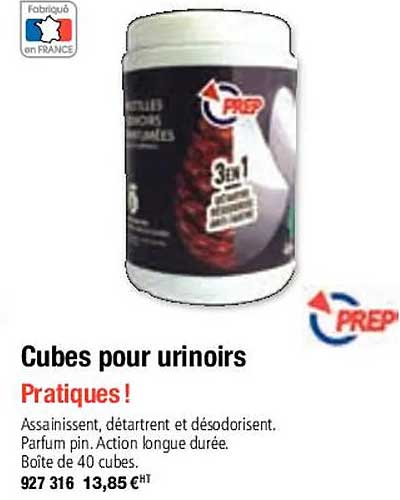 prep cubes pour urinoirs
