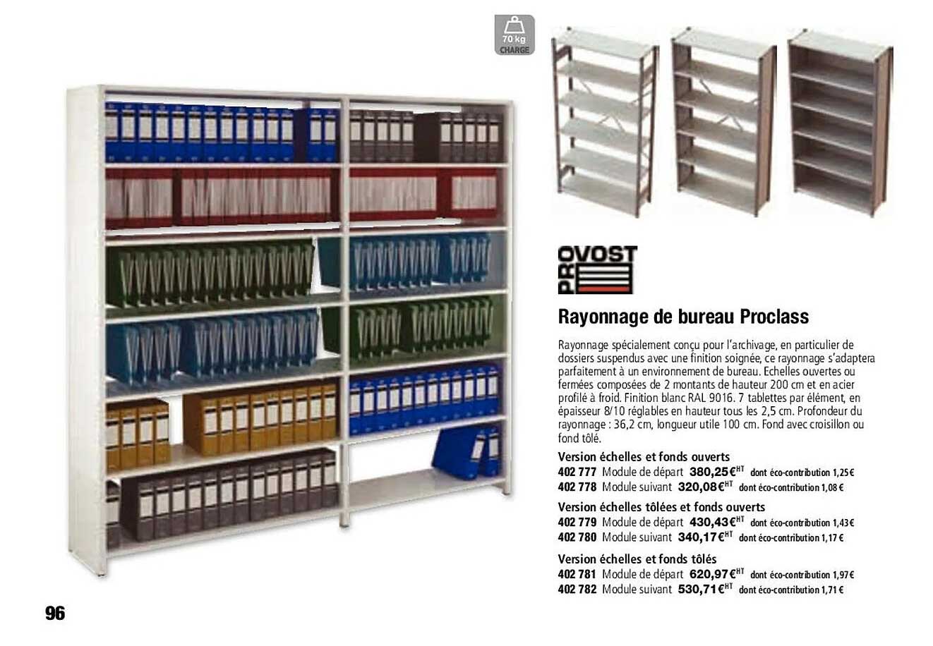 provost rayonnage de bureau proclass