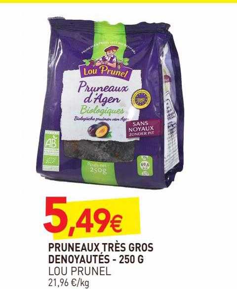 pruneaux très gros dénoyautés lou prunel - 250 g