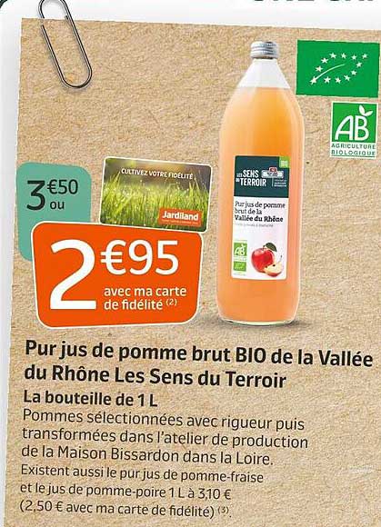 pur jus de pomme brut bio de la vallée du rhône les sens du terroir