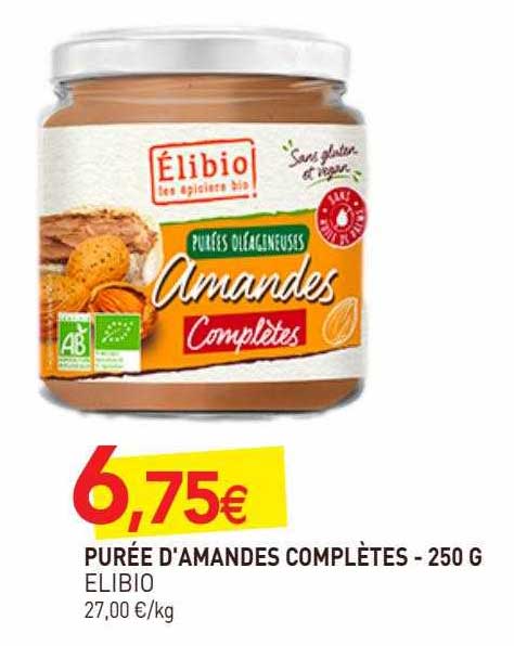 purée d'amandes complètes élibio - 250 g