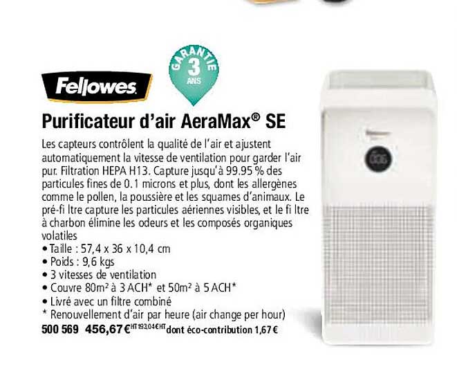 purificateur d'air aeramax se fellowes