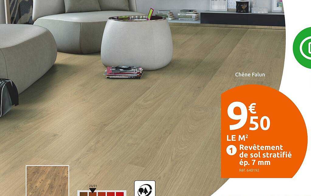 revêtement de sol stratifié ép. 7 mm