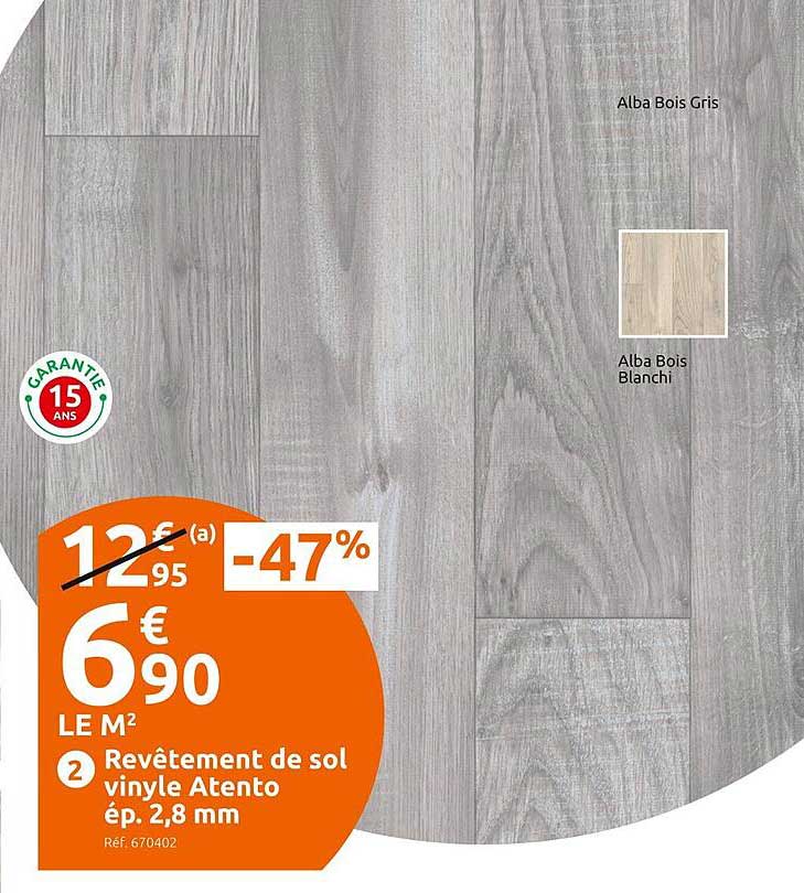 revêtement de sol vinyle atento ép. 2,8 mm