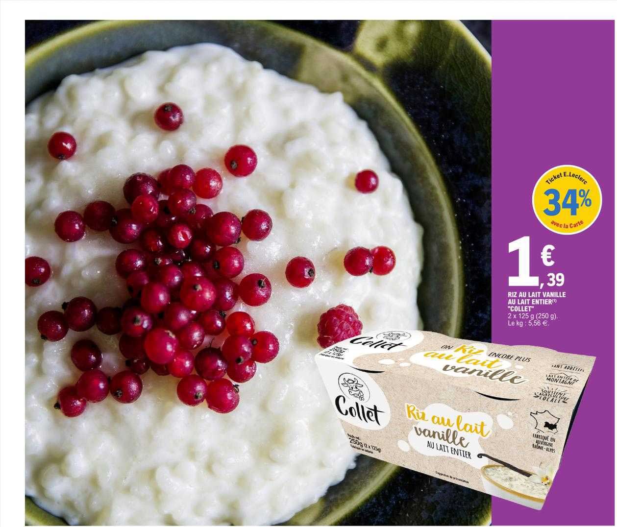 riz au lait vanille au lait entier collet