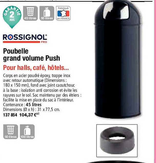 Rossignol Poubelle Grand Volume Push
