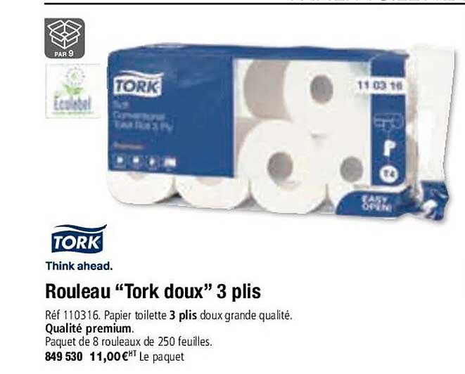rouleau "tork doux" 3 plis