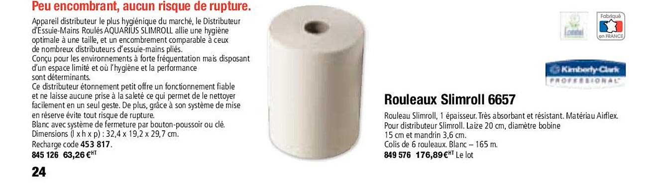 rouleaux slimroll 6657 kimberly-clark