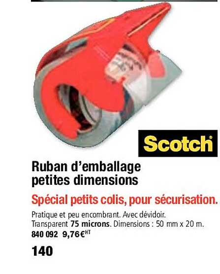 ruban d'emballage petites dimensions scotch