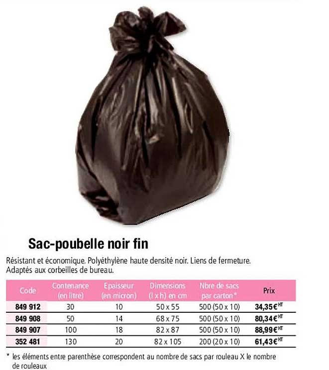 sac-poubelle noir fin