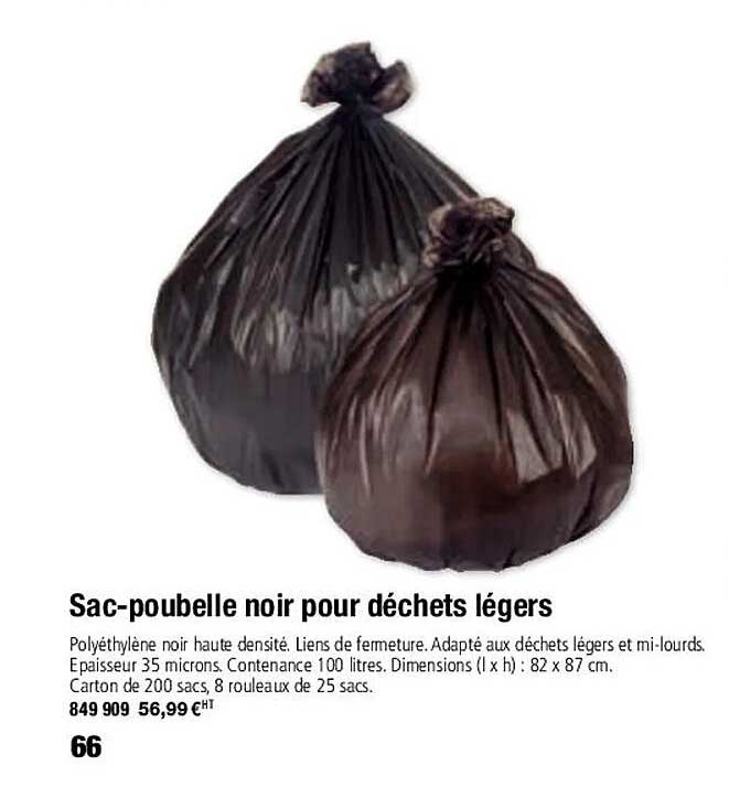 sac-poubelle noir pour déchets légers