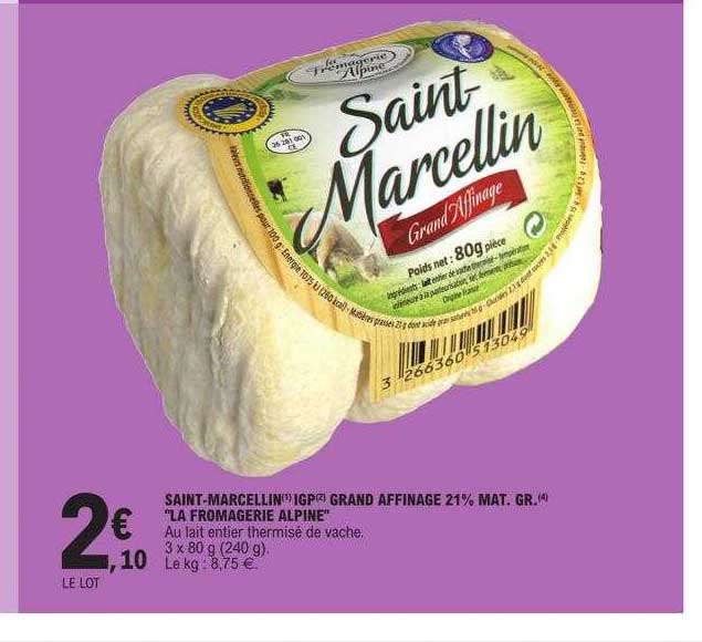 saint-marcellin igp grand affinage 21% mg "la fromagerie alpine"