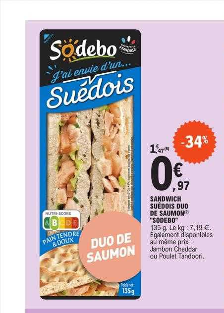 Sandwich Suédois Duo De Saumon "sodebo"