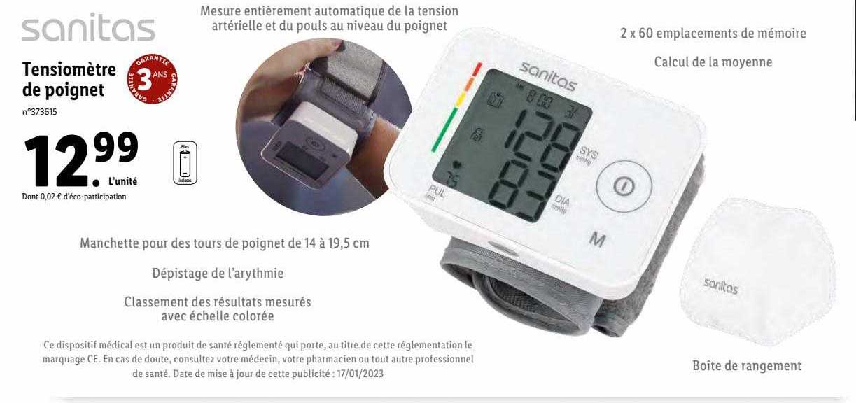 sanitas tensiomètre de poignet