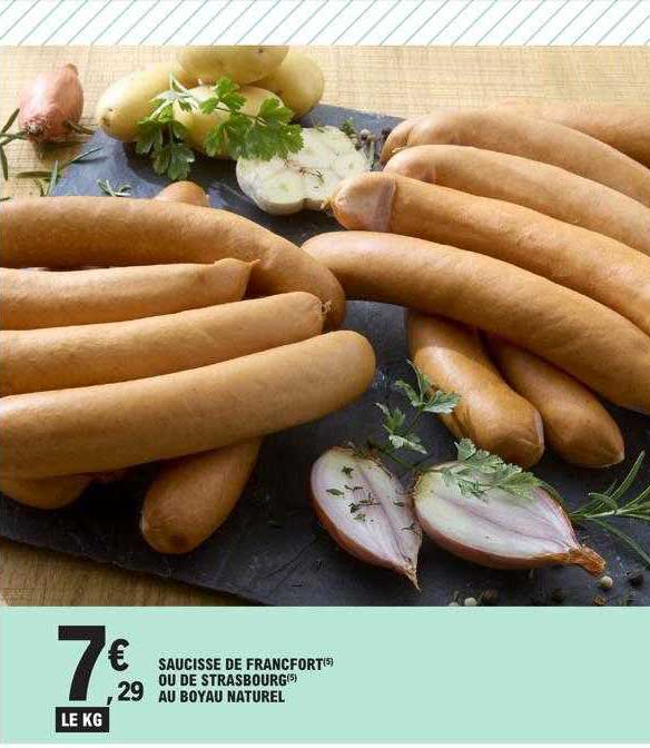 saucisse de francfort ou de strasbourg au boyau naturel