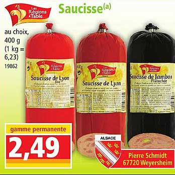 Saucisse Les Régions à Table