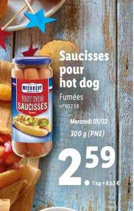 saucisses pour hot dog