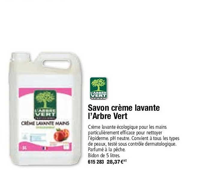 savon crème lavante l'arbre vert