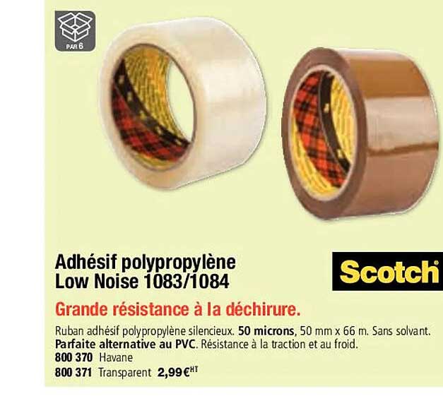 scotch adhésif polypropylène low noise 1083-1084
