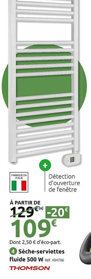 sèche-serviettes fluide 500 w thomson