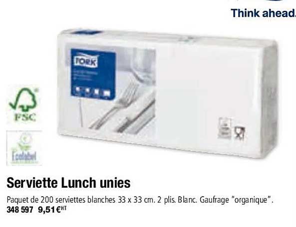 serviette lunch unies tork