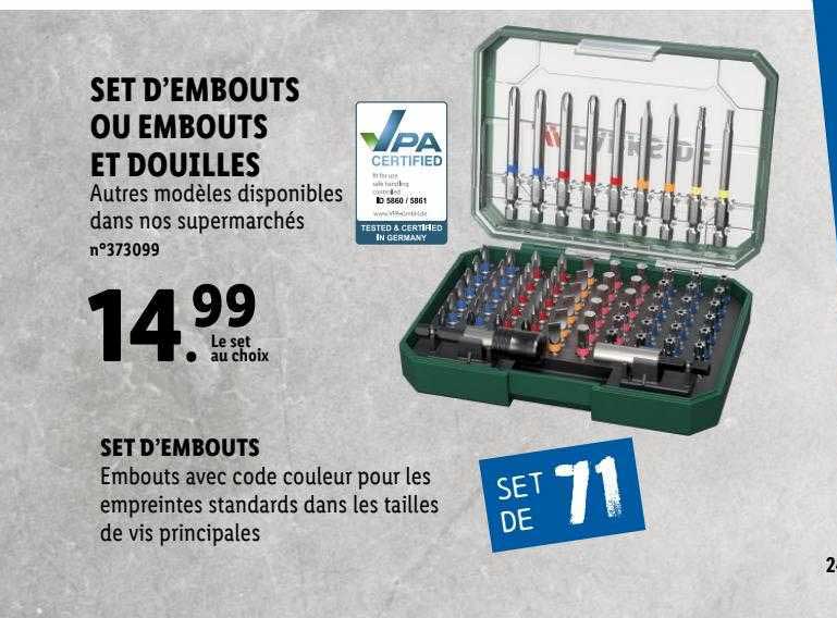 set d'embouts ou embouts et douilles