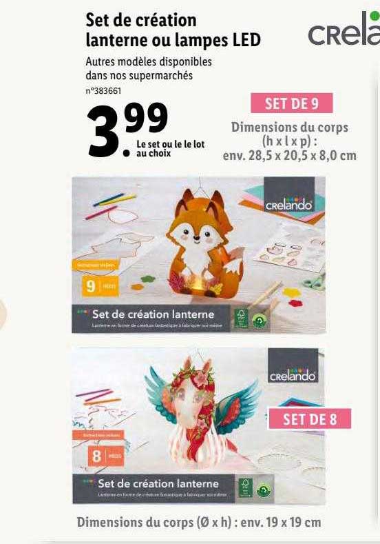 set de création lanterne ou lampes led crelando