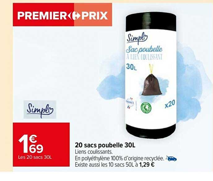 simply 20 sacs poubelle