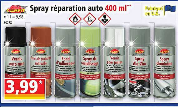Spray Réparation Auto 400 Ml Carfit