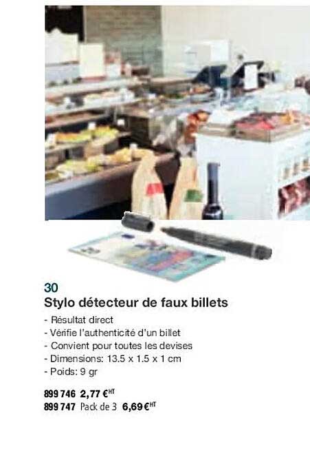 stylo détecteur de faux billets