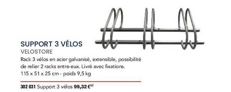 support 3 vélos velostore