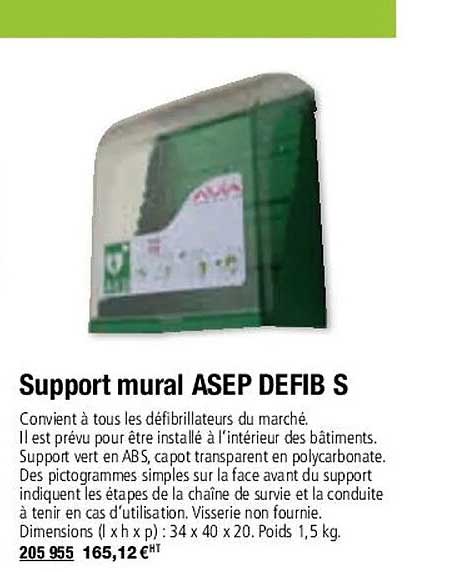 support mural asep defib s