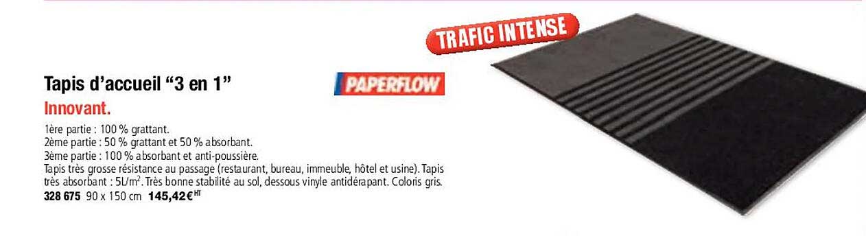 tapis d'accueil "3 en 1" paperflow