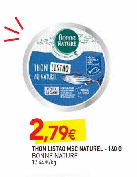thon listao msc naturel bonne nature - 160 g