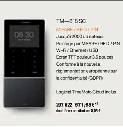 tm-818 sc mifare, rfid ou pin