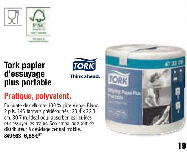 Tork Papier D'essuyage Plus Portable