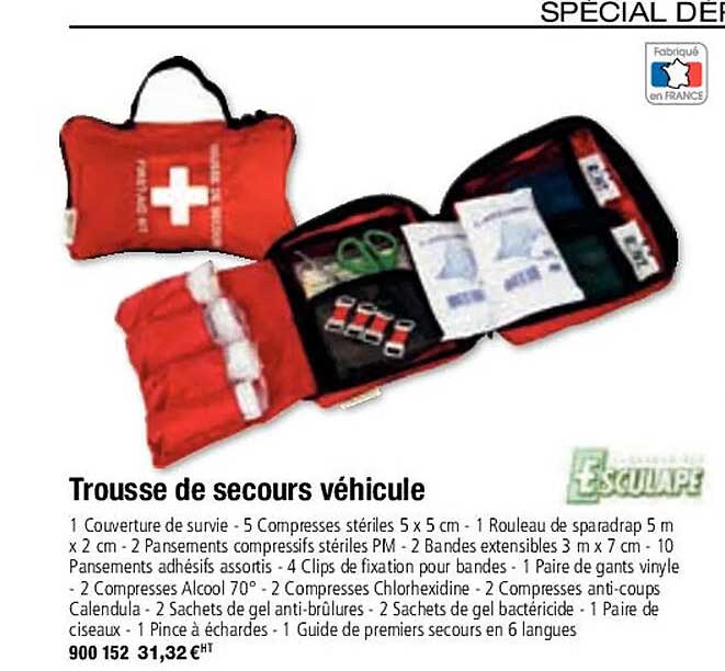 trousse de secours véhicule esculape