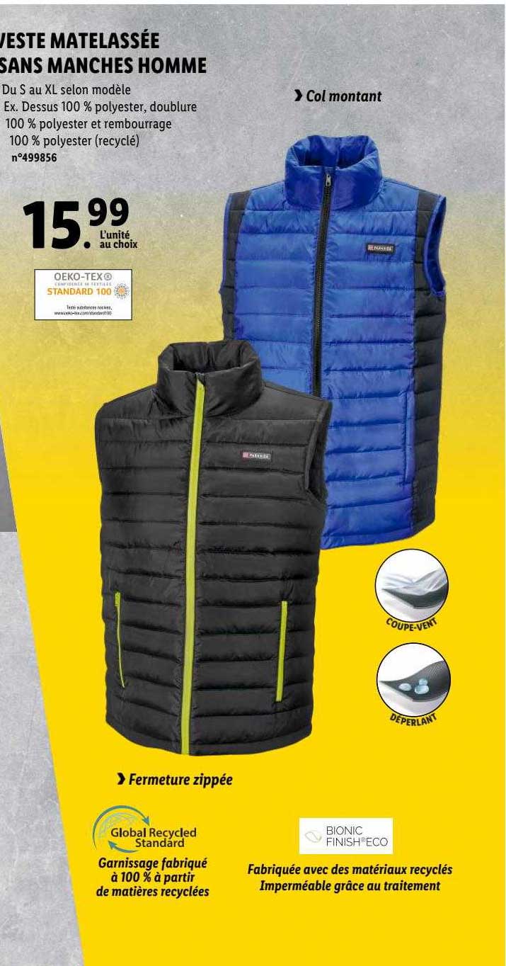 veste matelassée sans manches homme