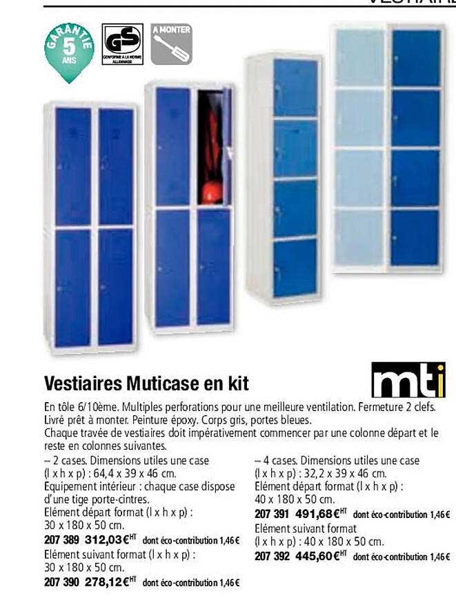 vestiaire muticase en kit
