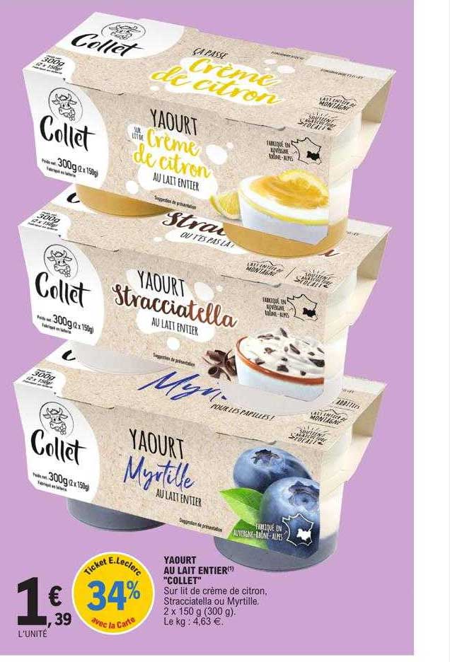yaourt au lait entier collet